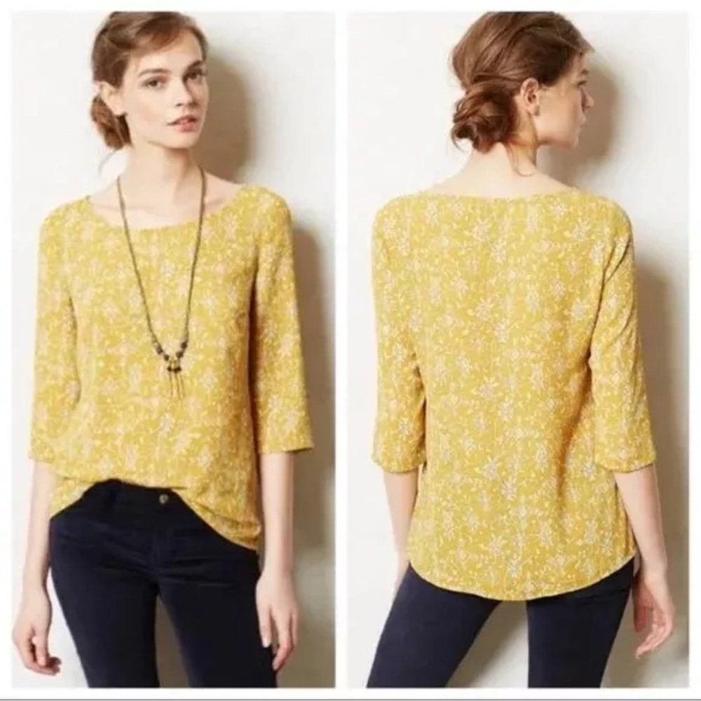 Anthropologie HD in Paris Blouse Size 0 Eira Floral